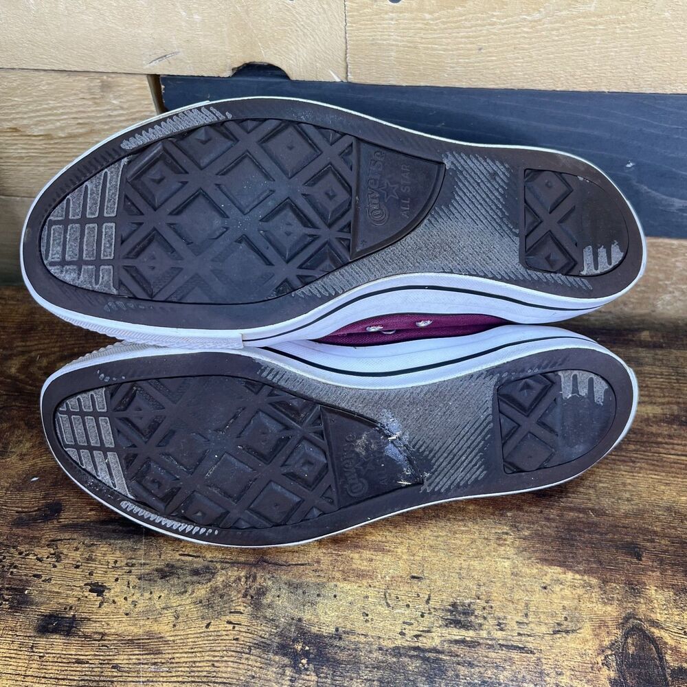 Vintage Converse All Star High Top Sneakers Maroon Burgundy M11 W13 - Picture 12 of 16